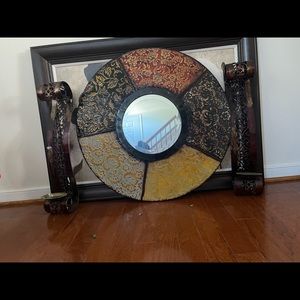 3 pieces mirror and candle holder